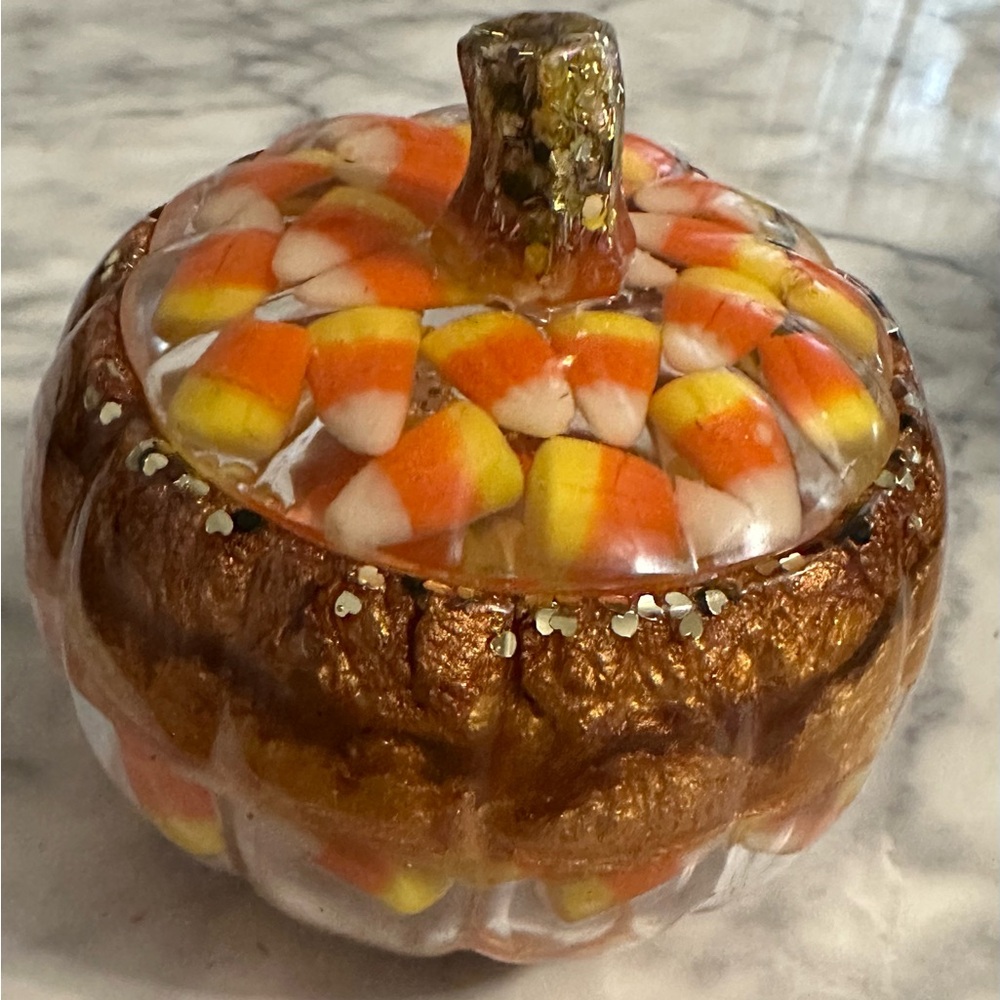 Large Epoxy resin Candy Corn Decorative Pumpkin jar